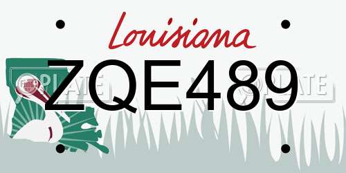 ZQE489 Louisiana License Plate