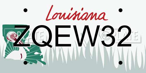 ZQEW32 Louisiana License Plate