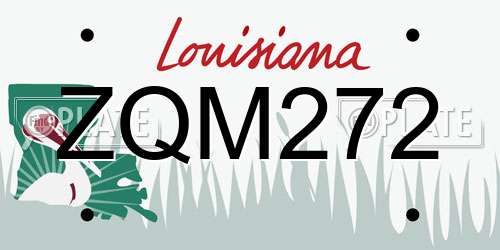 ZQM272 Louisiana License Plate
