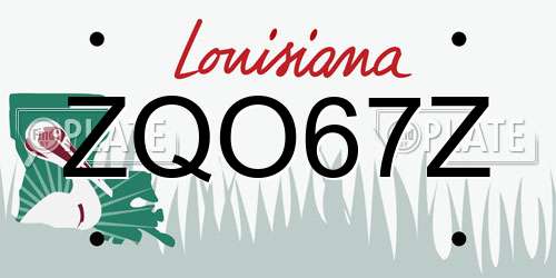 ZQO67Z Louisiana License Plate