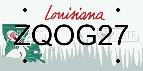 ZQOG27 Louisiana License Plate