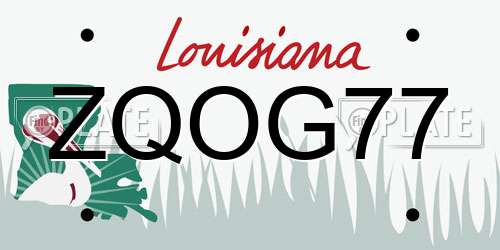 ZQOG77 Louisiana License Plate