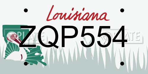 ZQP554 Louisiana License Plate