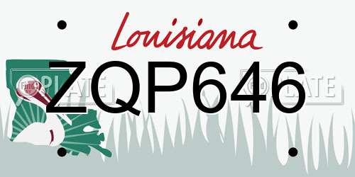 ZQP646 Louisiana License Plate