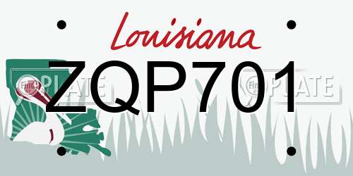ZQP701 Louisiana License Plate