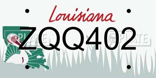 ZQQ402 Louisiana License Plate
