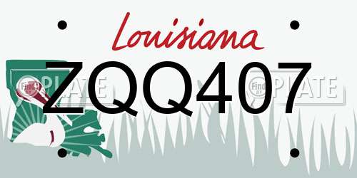 ZQQ407 Louisiana License Plate
