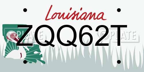 ZQQ62T Louisiana License Plate