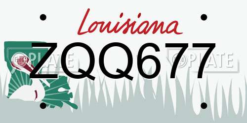 ZQQ677 Louisiana License Plate