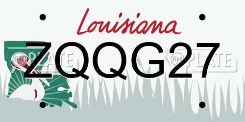 ZQQG27 Louisiana License Plate