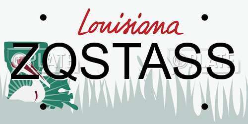 ZQSTASS Louisiana License Plate