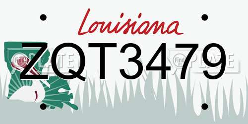 ZQT3479 Louisiana License Plate