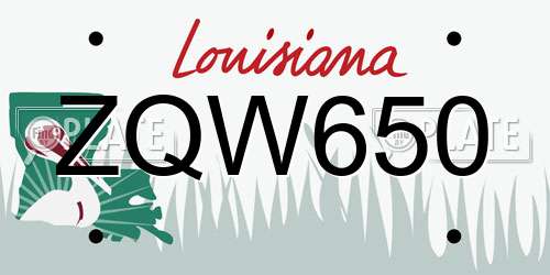 ZQW650 Louisiana License Plate