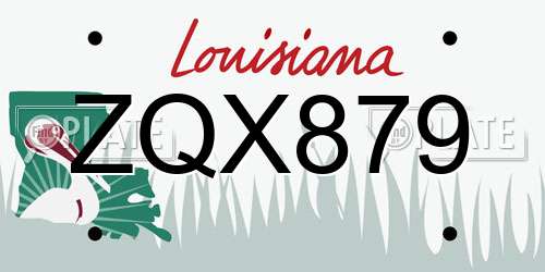 ZQX879 Louisiana License Plate