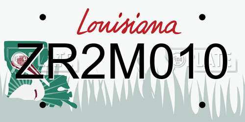 ZR2M010 Louisiana License Plate