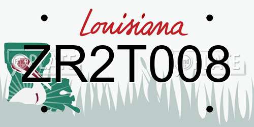 ZR2T008 Louisiana License Plate