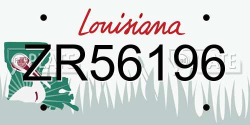 ZR56196 Louisiana License Plate