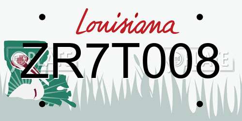 ZR7T008 Louisiana License Plate