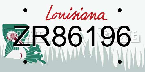 ZR86196 Louisiana License Plate