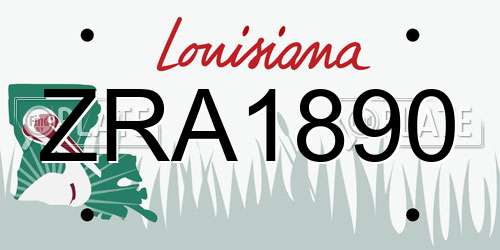 ZRA1890 Louisiana License Plate