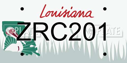 ZRC201 Louisiana License Plate