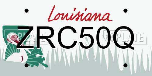 ZRC50Q Louisiana License Plate