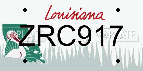 ZRC917 Louisiana License Plate