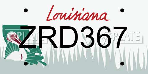 ZRD367 Louisiana License Plate