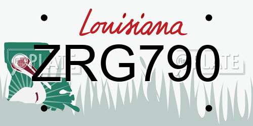 ZRG790 Louisiana License Plate