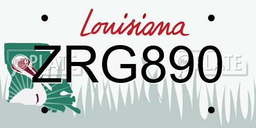 ZRG890 Louisiana License Plate