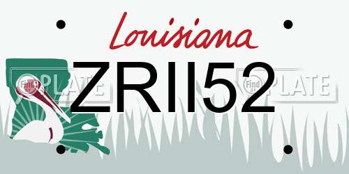 ZRII52 Louisiana License Plate