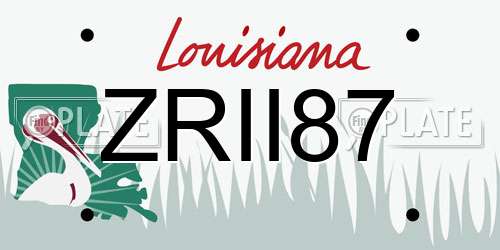 ZRII87 Louisiana License Plate