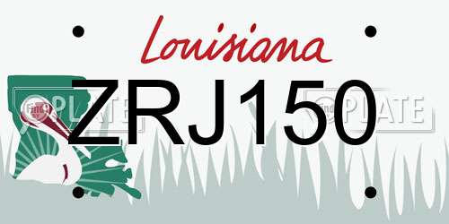 ZRJ150 Louisiana License Plate