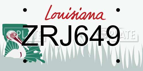 ZRJ649 Louisiana License Plate