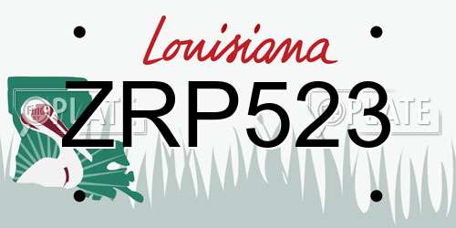 ZRP523 Louisiana License Plate