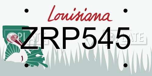 ZRP545 Louisiana License Plate