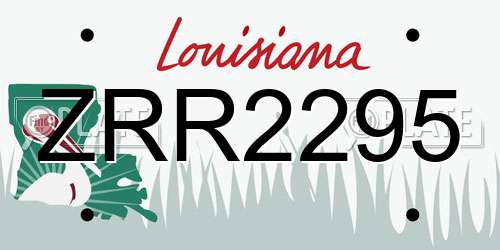 ZRR2295 Louisiana License Plate