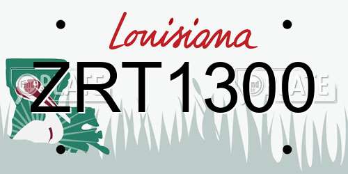 ZRT1300 Louisiana License Plate