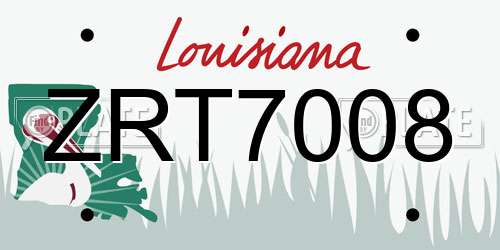 ZRT7008 Louisiana License Plate