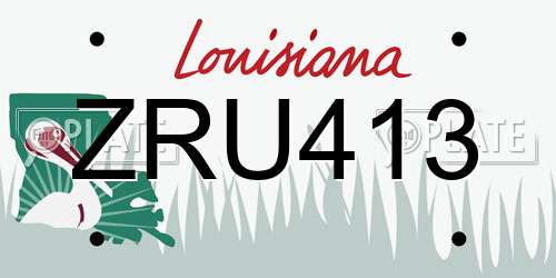 ZRU413 Louisiana License Plate