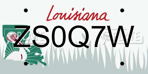 ZS0Q7W Louisiana License Plate