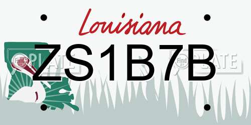 ZS1B7B Louisiana License Plate