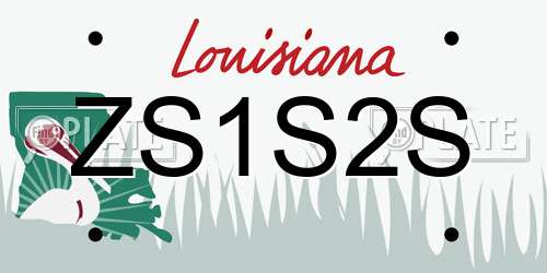 ZS1S2S Louisiana License Plate
