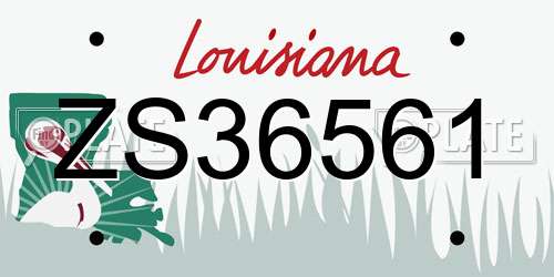 ZS36561 Louisiana License Plate