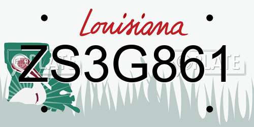ZS3G861 Louisiana License Plate
