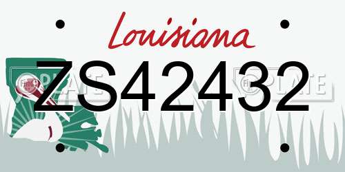 ZS42432 Louisiana License Plate