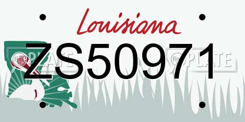 ZS50971 Louisiana License Plate