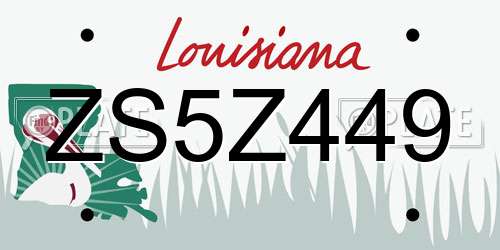 ZS5Z449 Louisiana License Plate