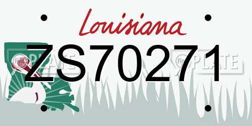 ZS70271 Louisiana License Plate