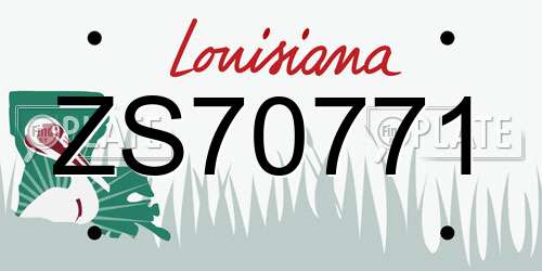 ZS70771 Louisiana License Plate